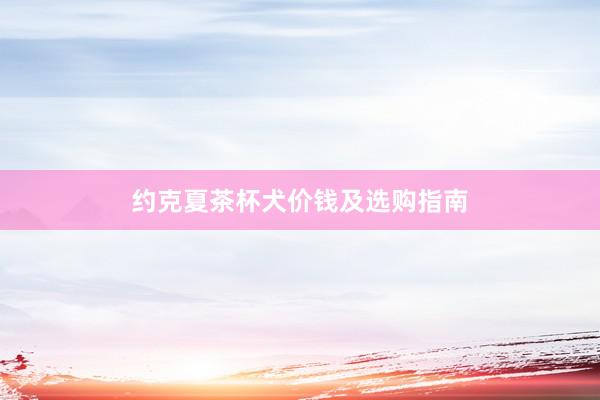 约克夏茶杯犬价钱及选购指南